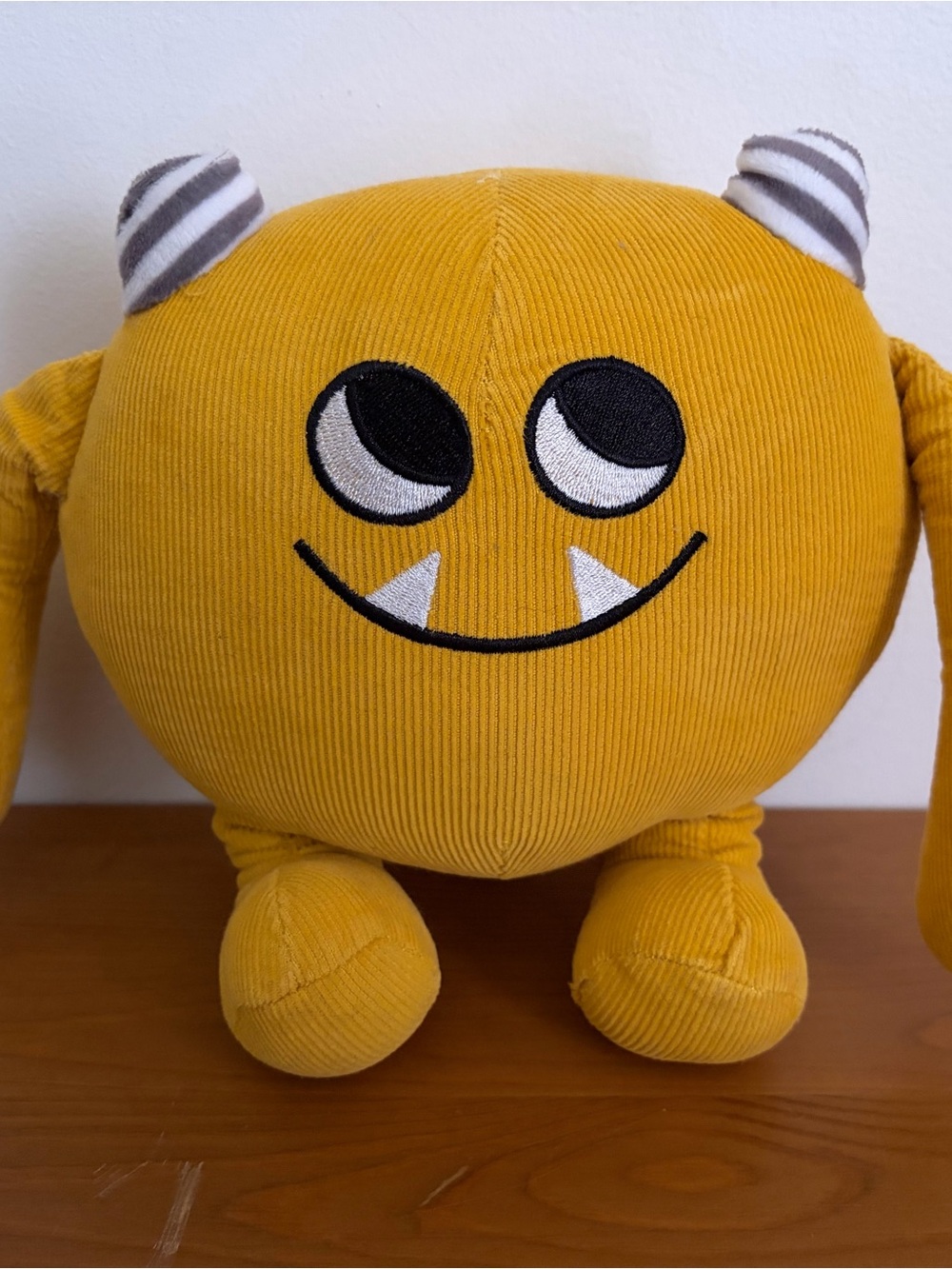 Yellow Nibbles Corduroy Monster Plush Toy